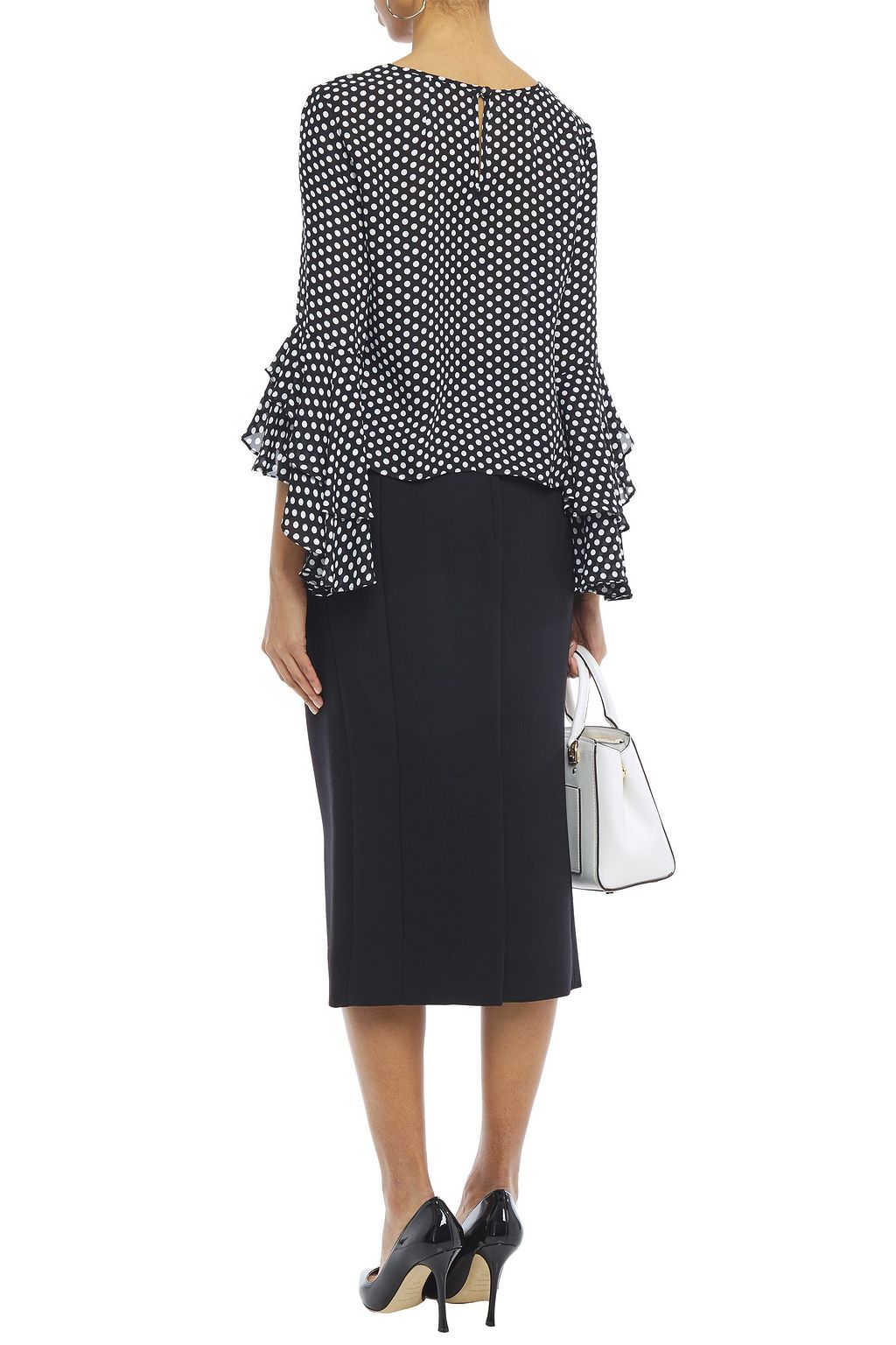 DOLCE&GABBANA Wool-blend crepe midi skirt
