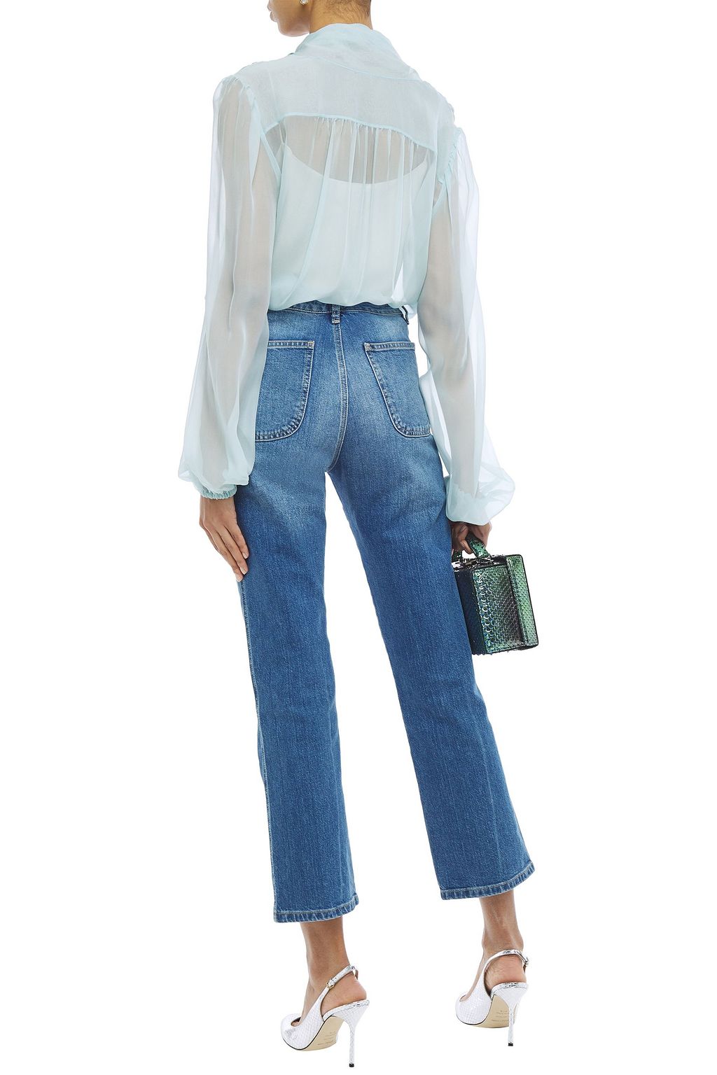 DOLCE&GABBANA Pussy-bow silk-chiffon blouse