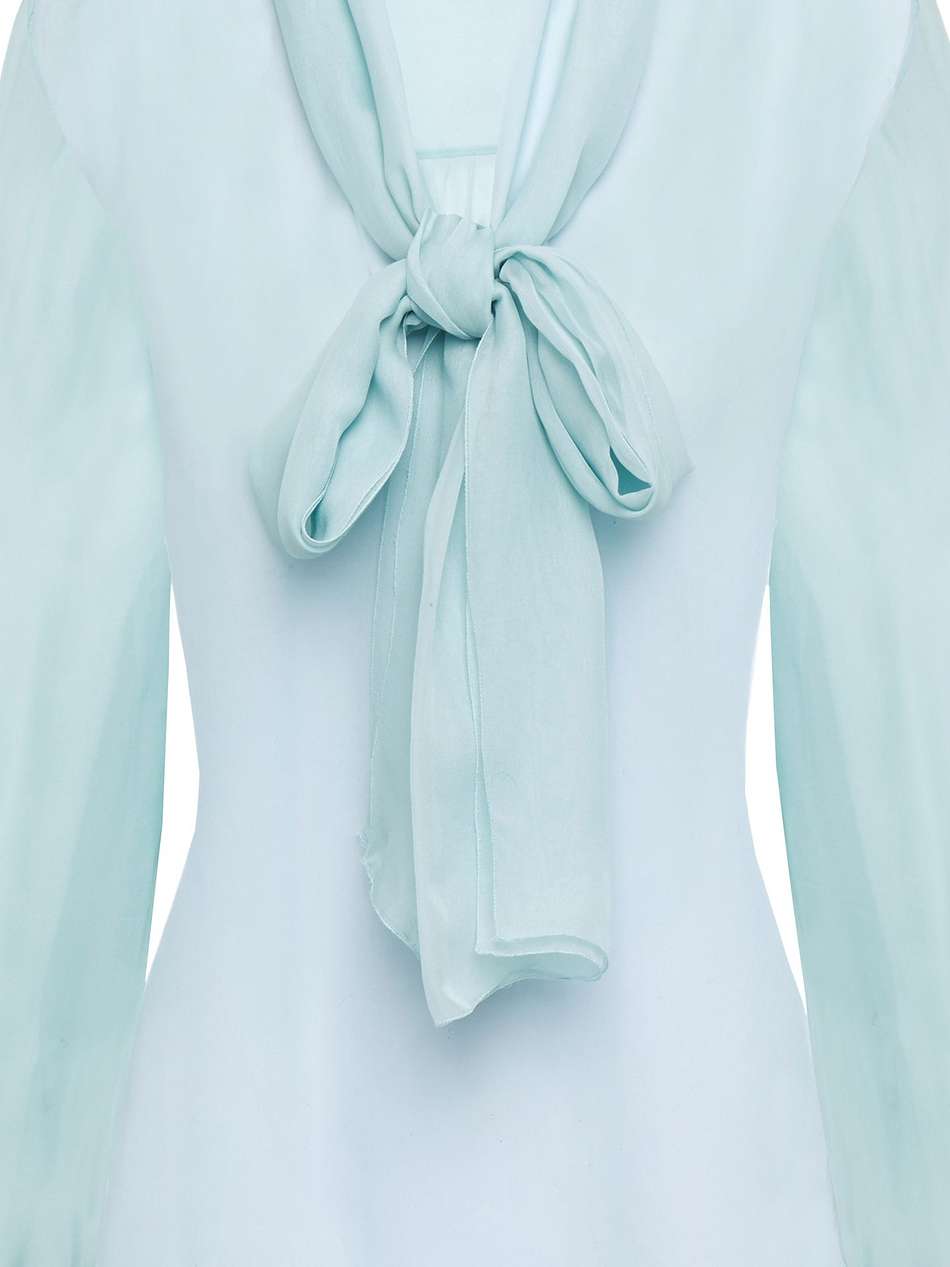 pussy-bow silk-chiffon blouse