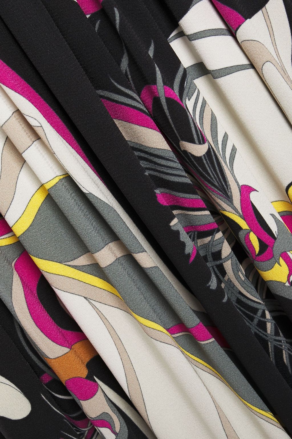 PUCCI One-shoulder ponte and printed jersey maxi dress