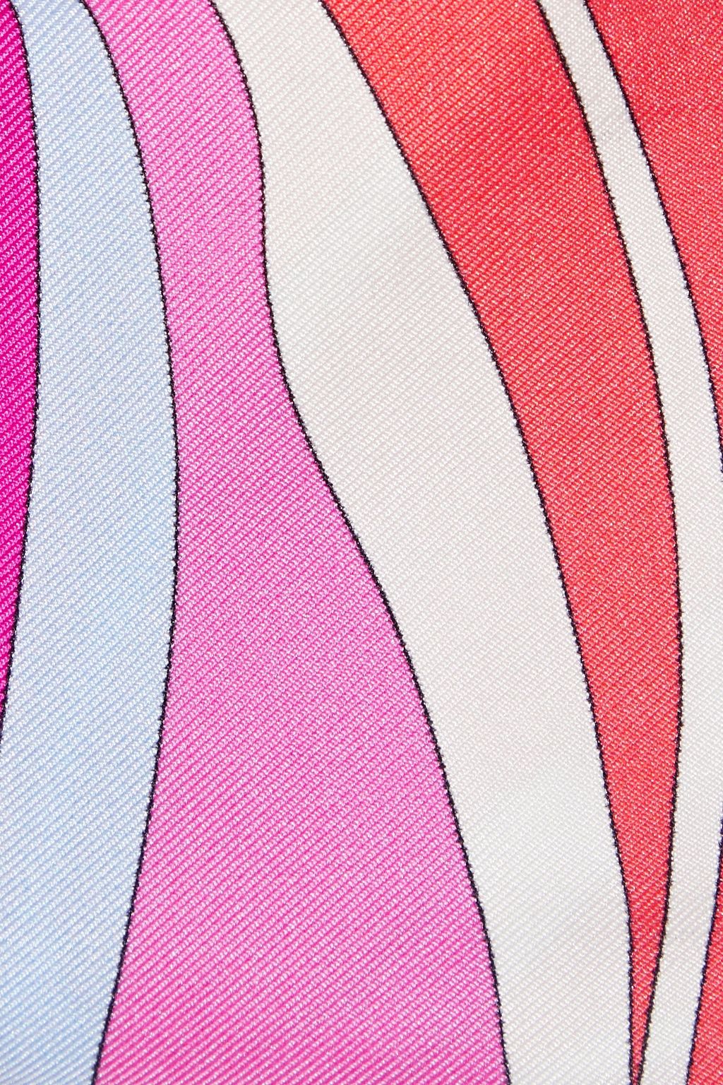 PUCCI Printed silk satin-trimmed wool sweater