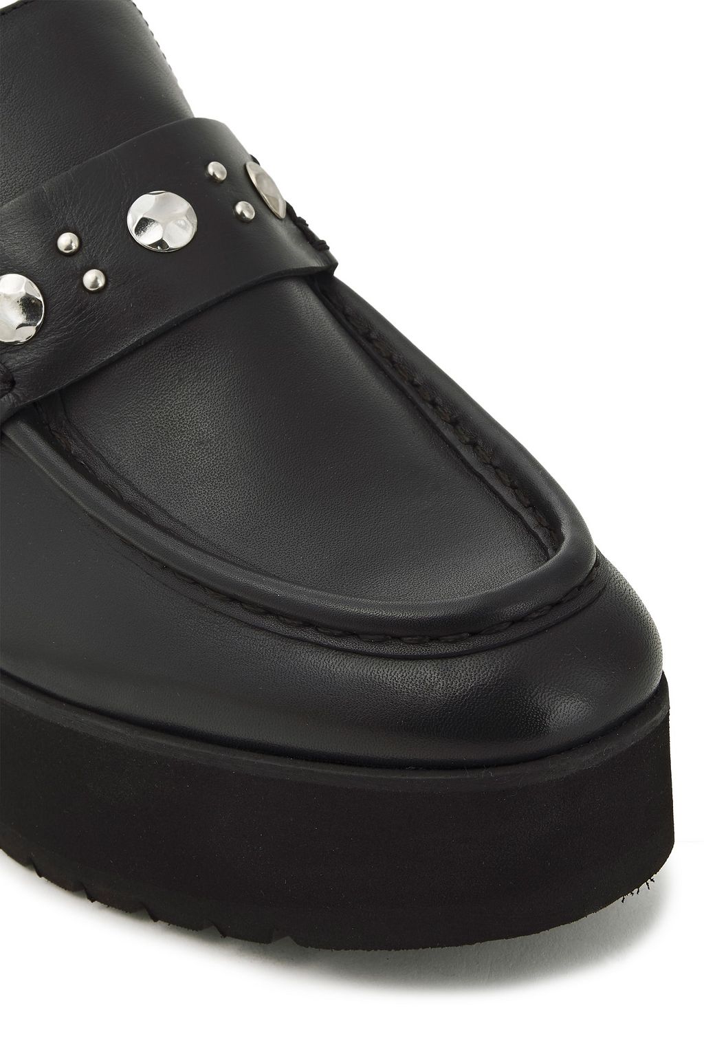 MAJE Studded leather platform loafers