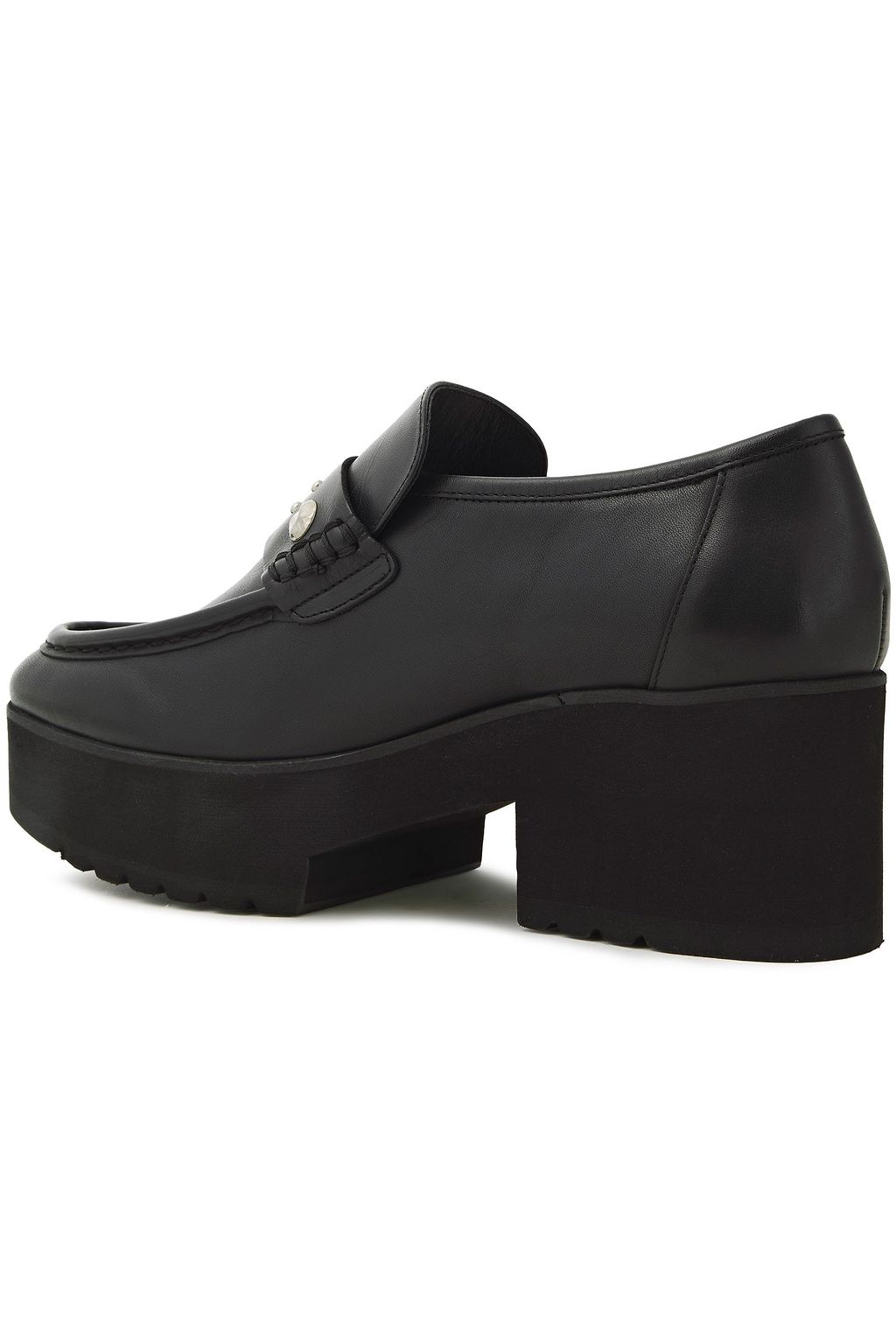 MAJE Studded leather platform loafers