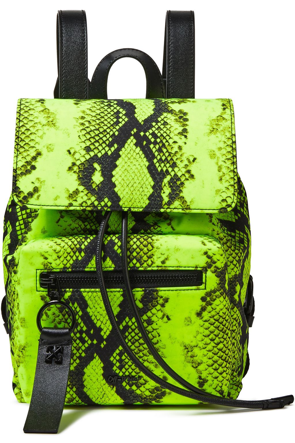 neon green snake print bag