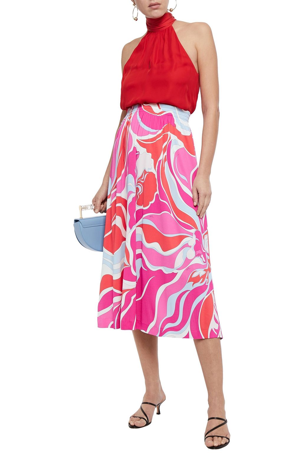 PUCCI Printed jersey midi skirt