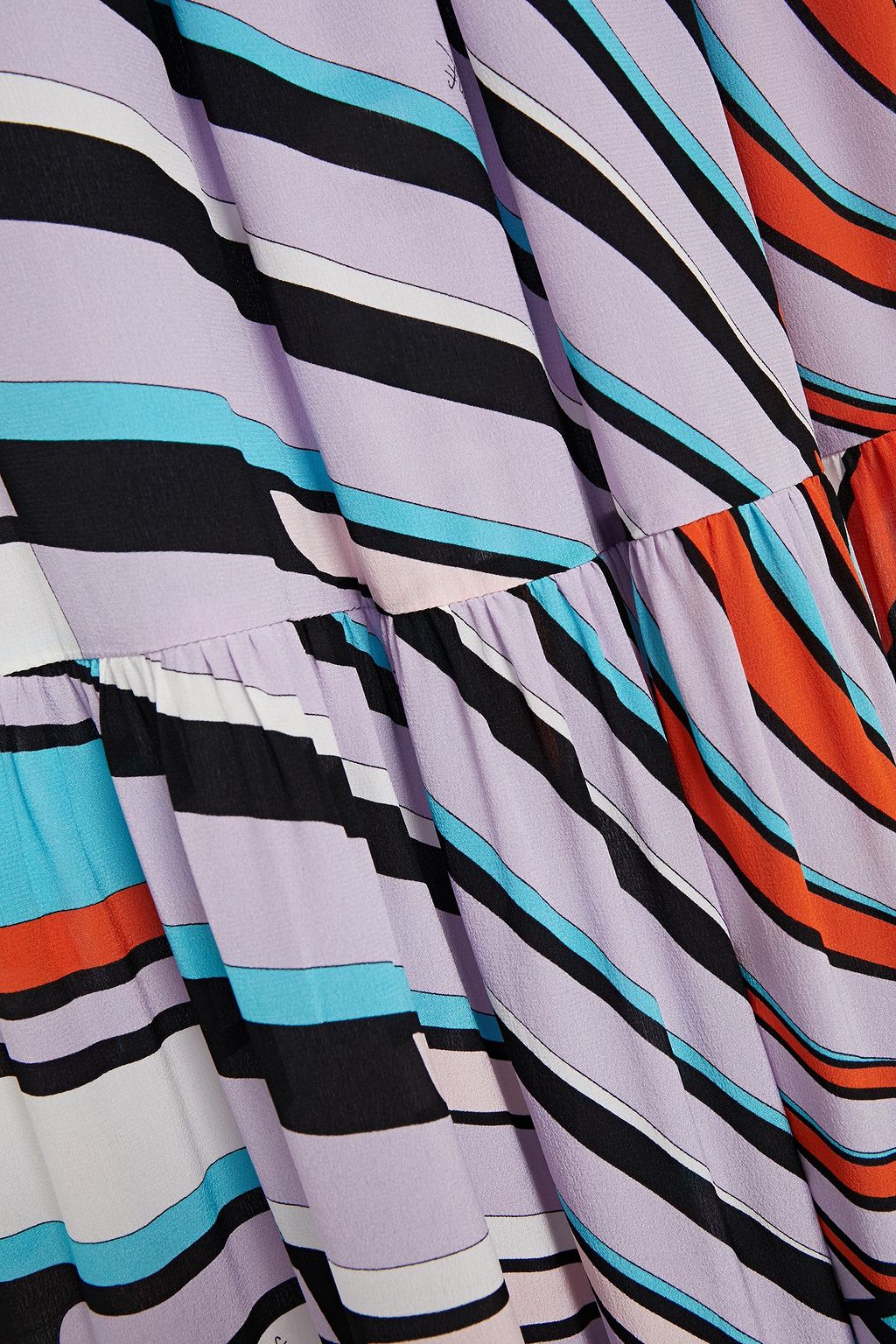 PUCCI Tiered printed silk crepe de chine maxi skirt