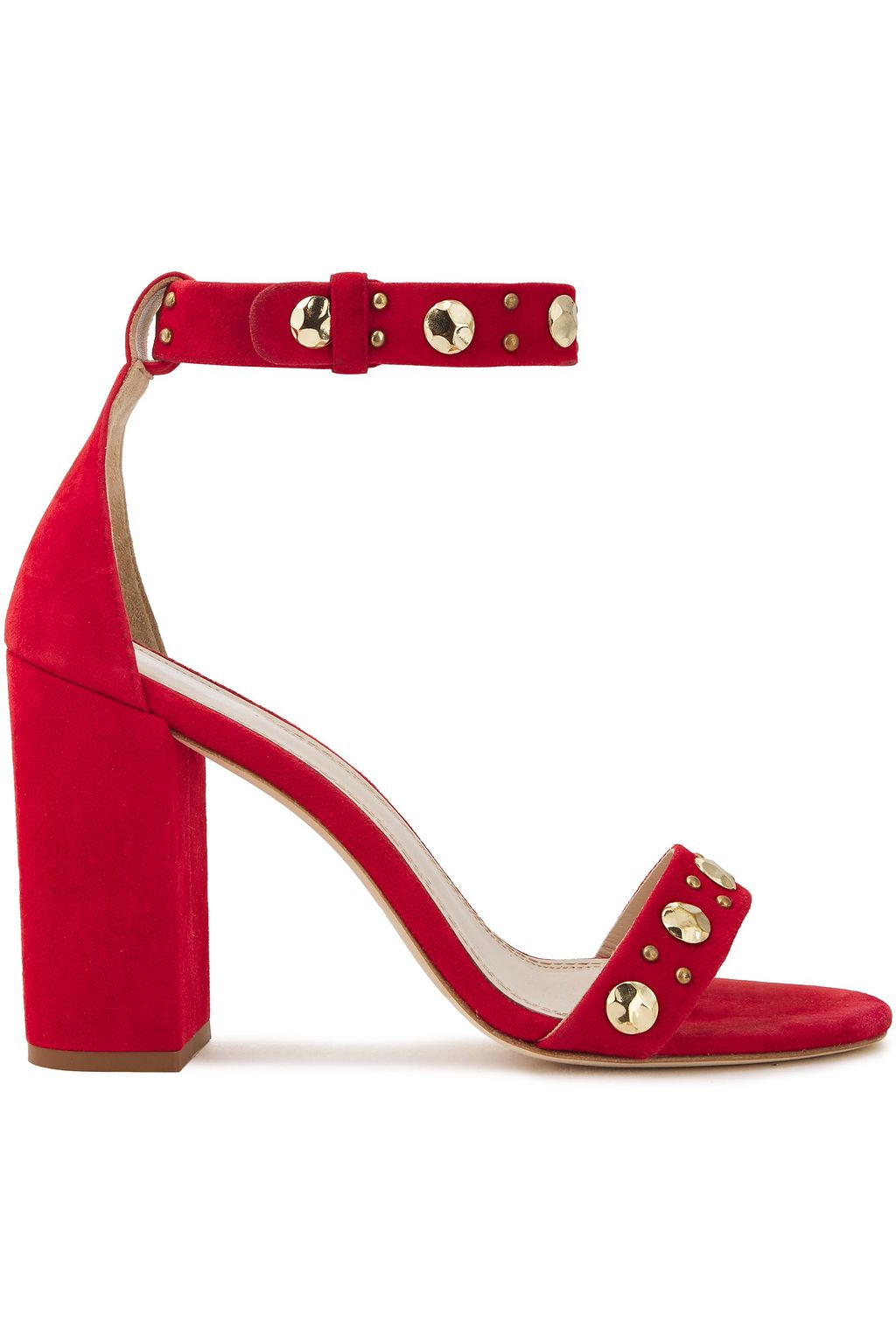 red studded sandals