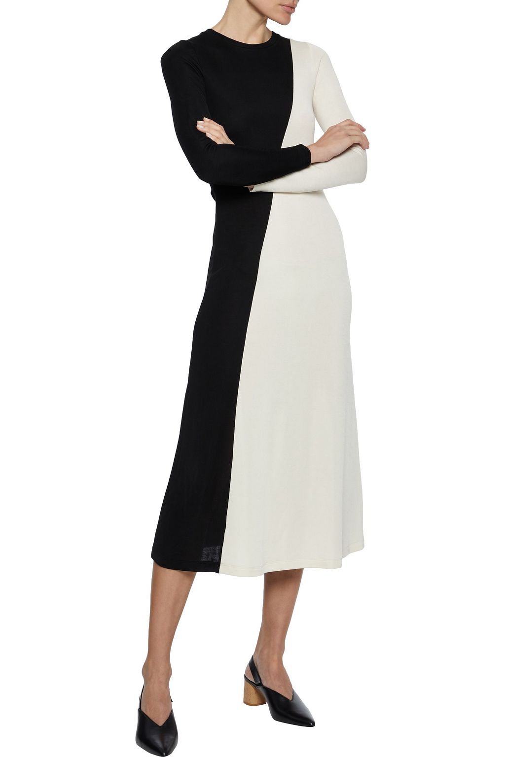 IRIS & INK Echeveria two-tone cady midi dress