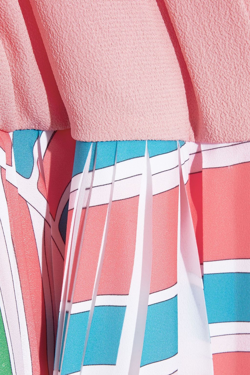 PUCCI Wrap-effect pleated printed silk-blend crepe dress
