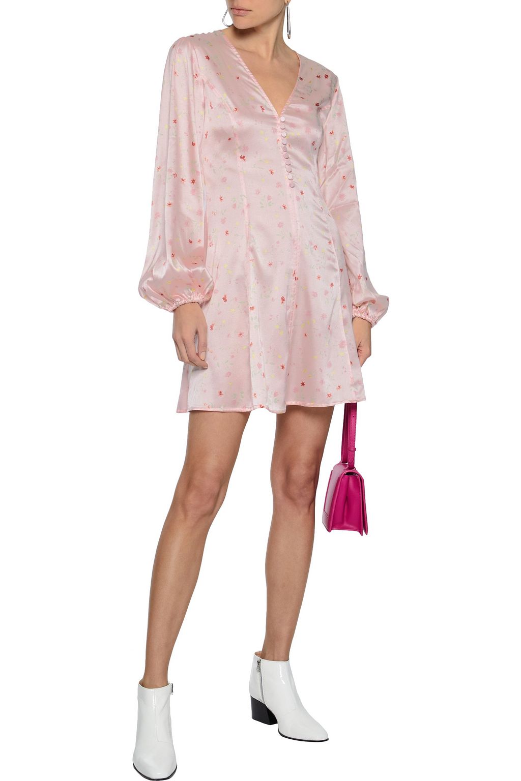 ganni blakely silk dress