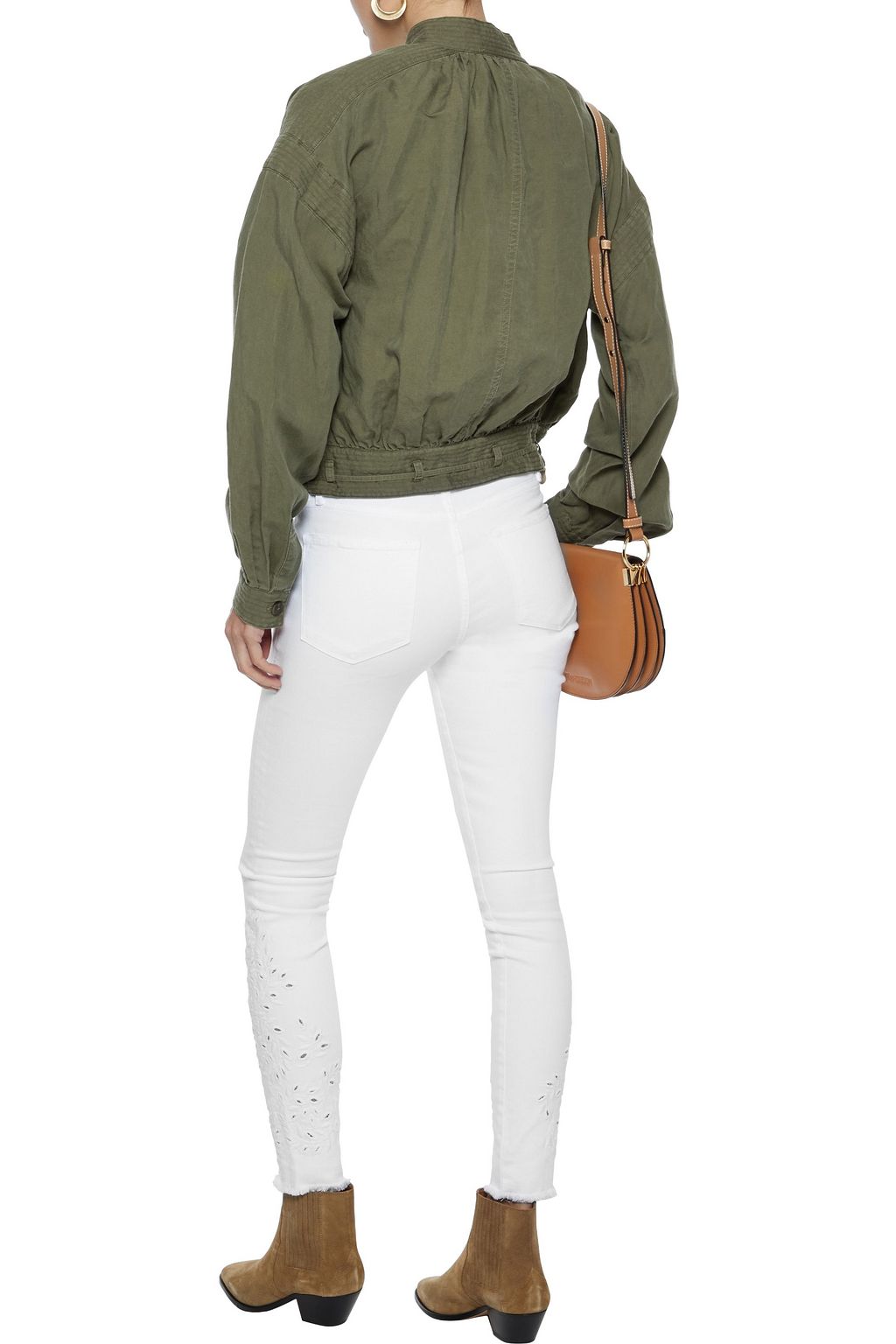 FRAME Le Skinny De Jeanne broderie anglaise low-rise skinny jeans