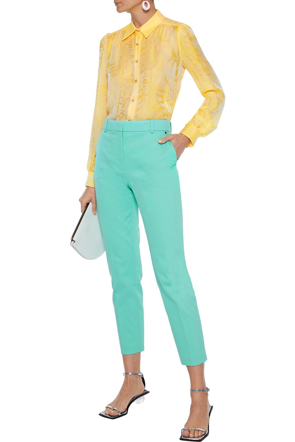 PUCCI Cropped cotton-blend twill slim-leg pants