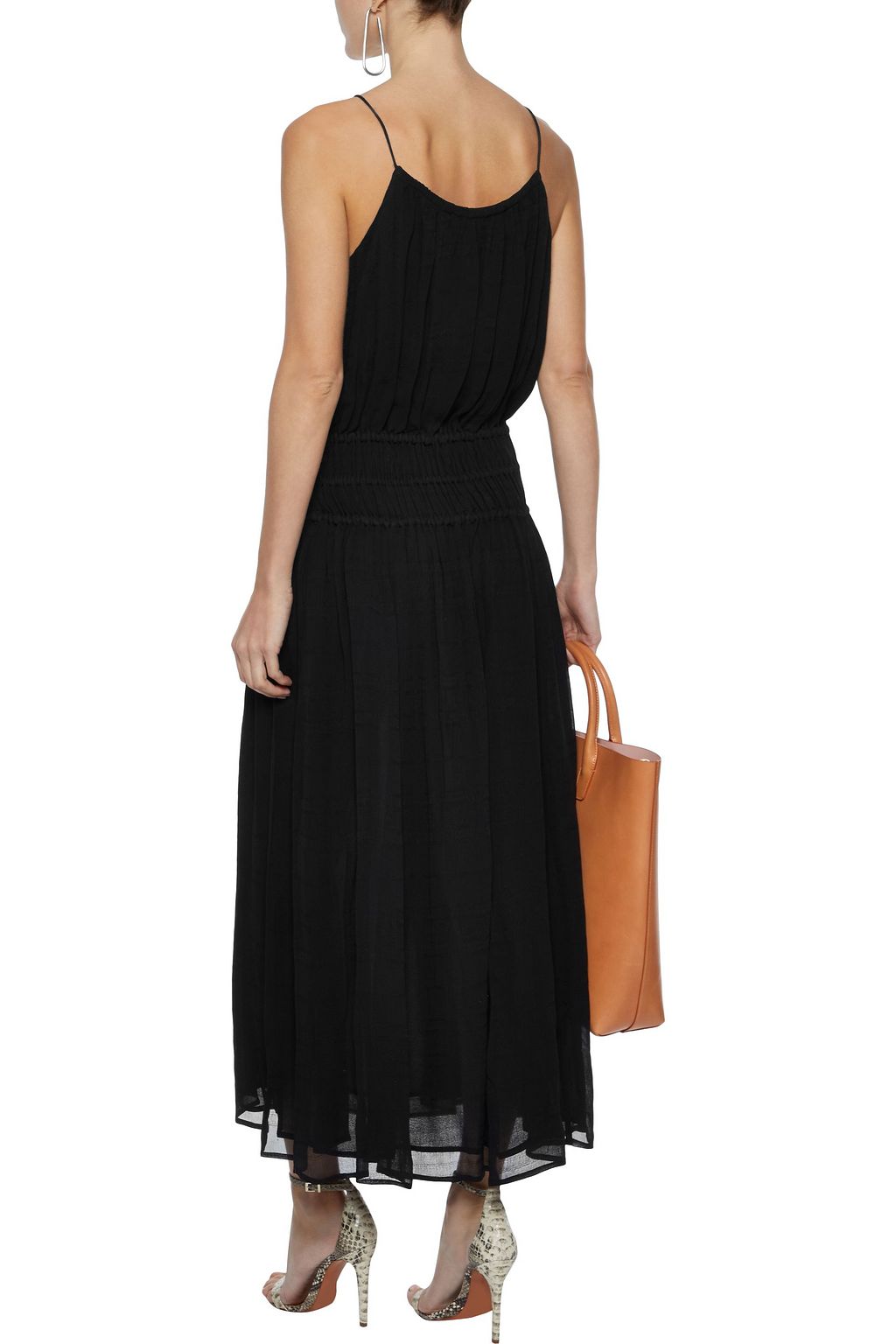 FRAME Gathered gauze maxi dress