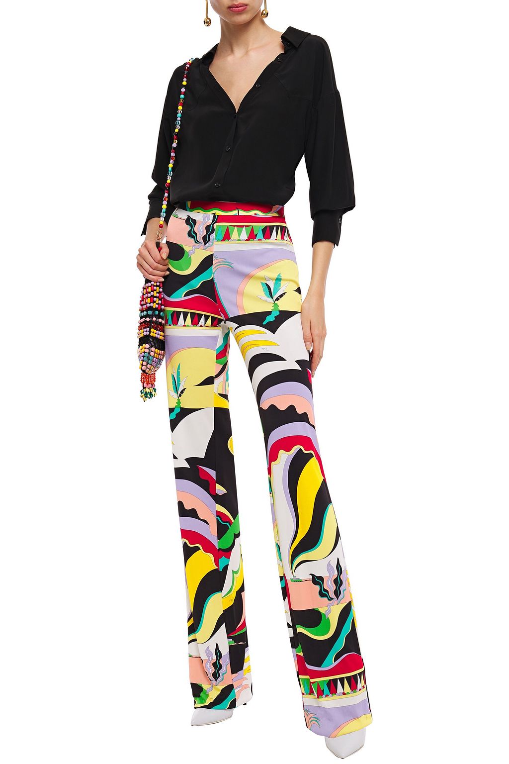 PUCCI Shirred silk crepe de chine shirt
