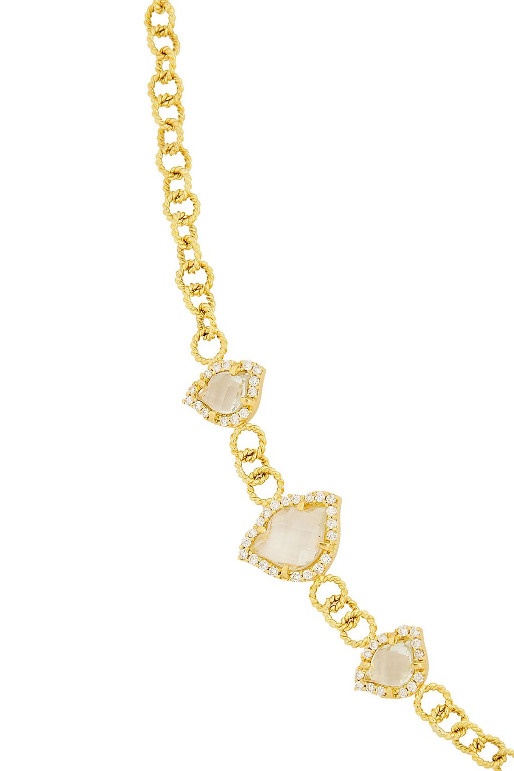 AMRAPALI 18-karat gold, diamond and topaz necklace