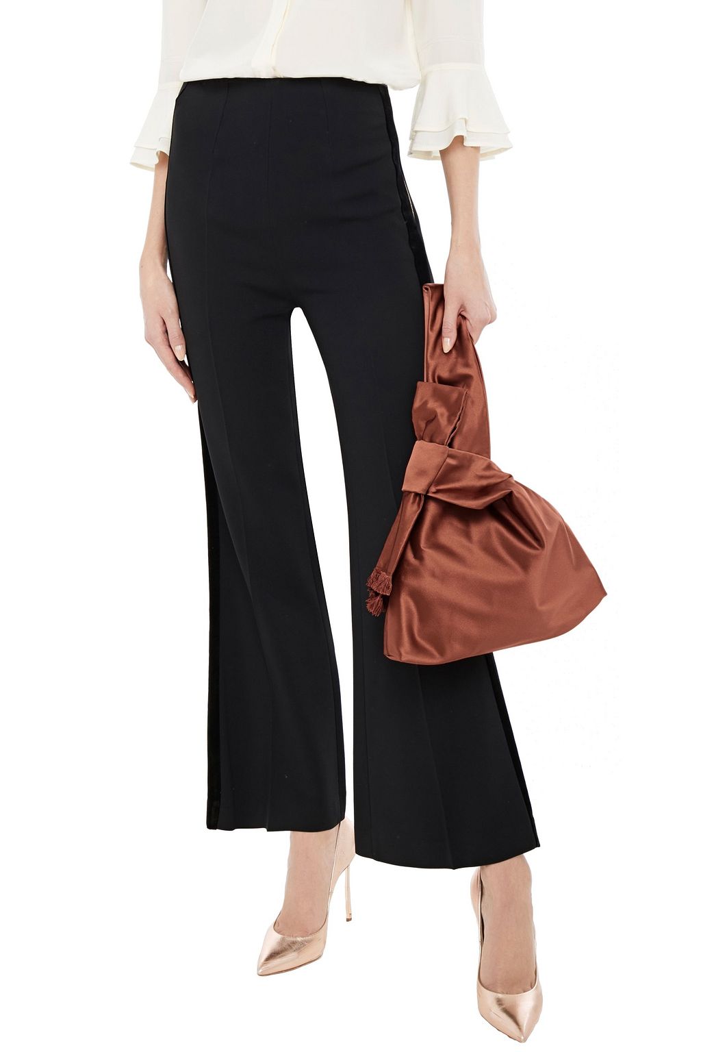 TORY BURCH Knotted satin clutch