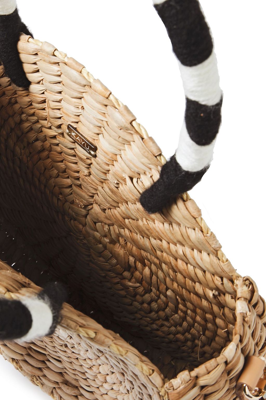KAYU Pompom-embellished woven straw tote