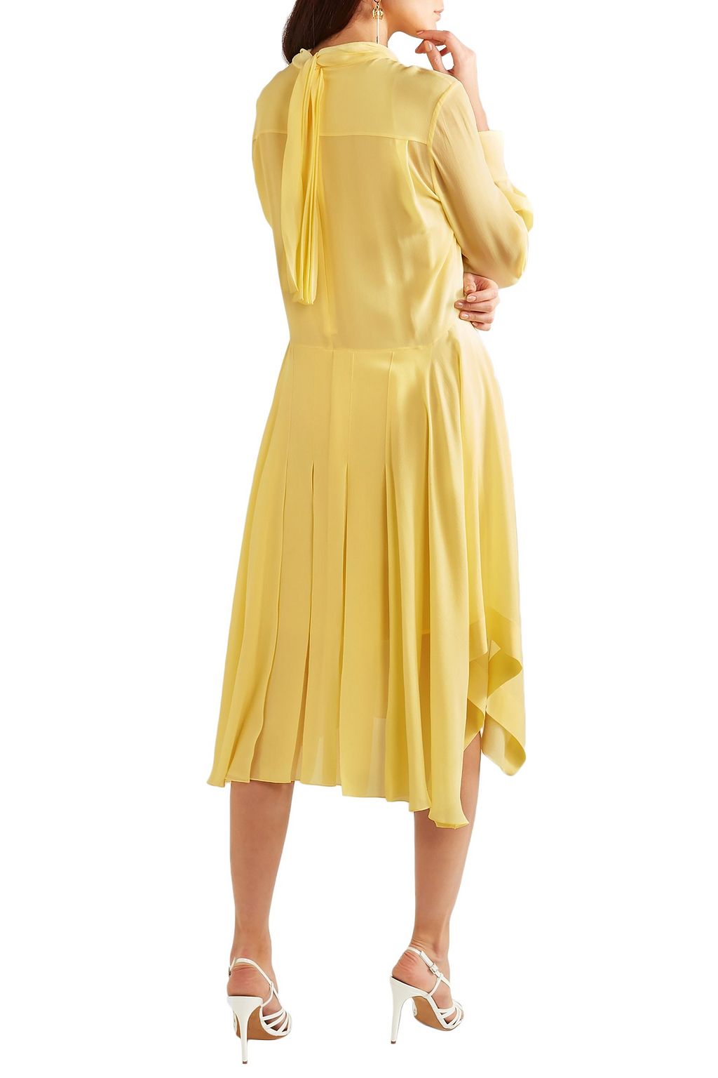 CHLOÉ Pleated silk-chiffon dress