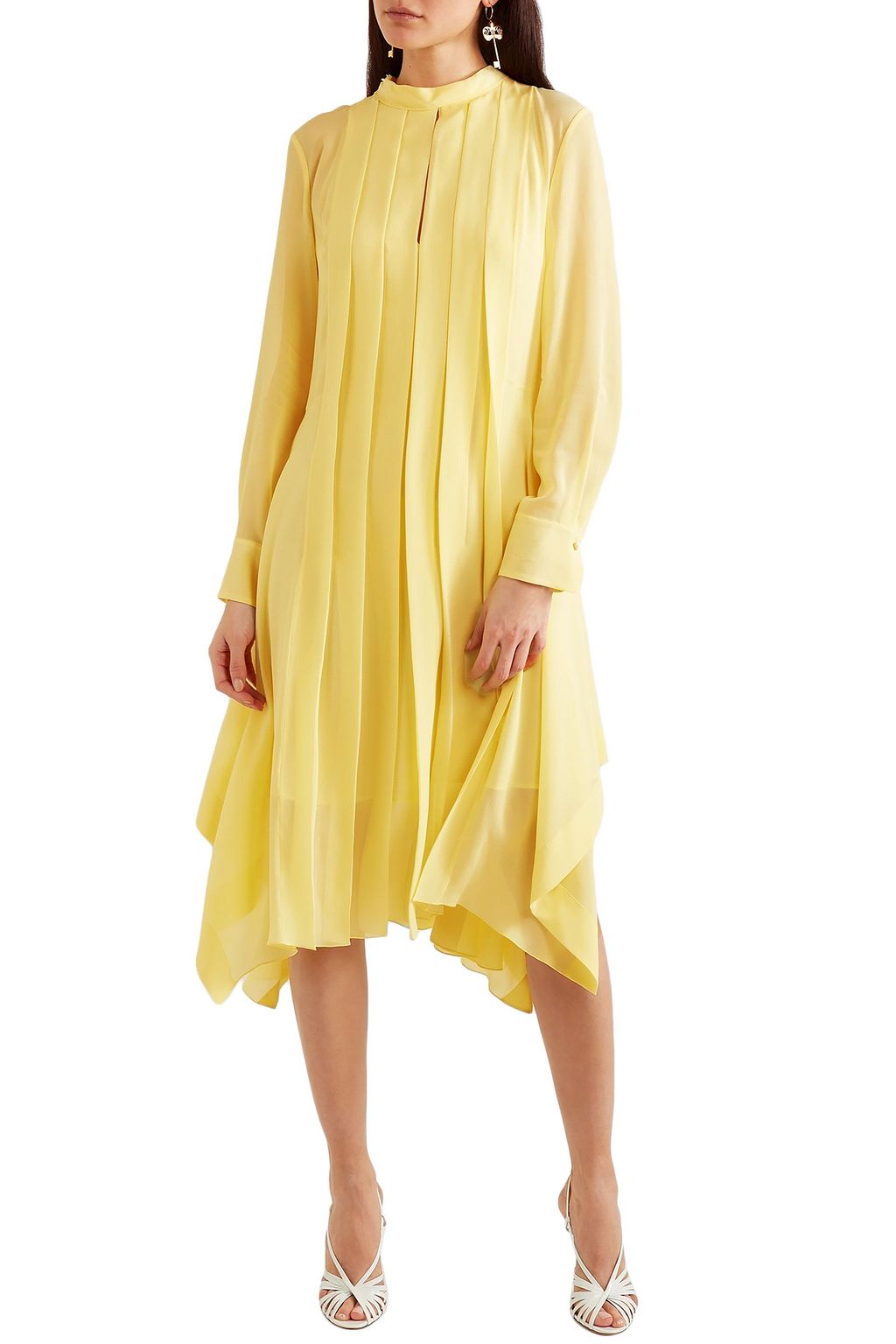 CHLOÉ Pleated silk-chiffon dress