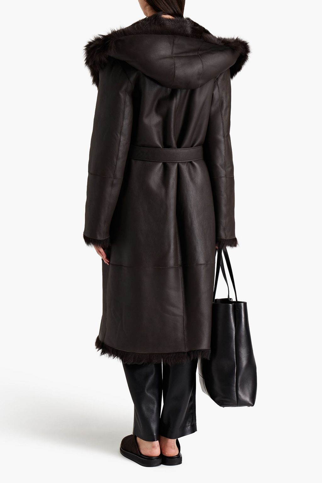 JOSEPH Cree shearling trench coat