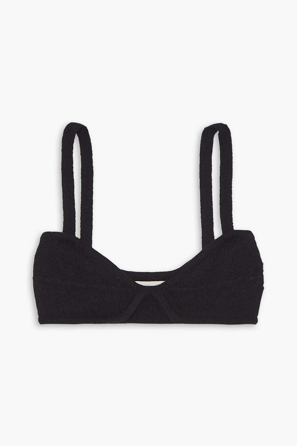 Khaite Eda Cashmere Soft-cup Bra In Black