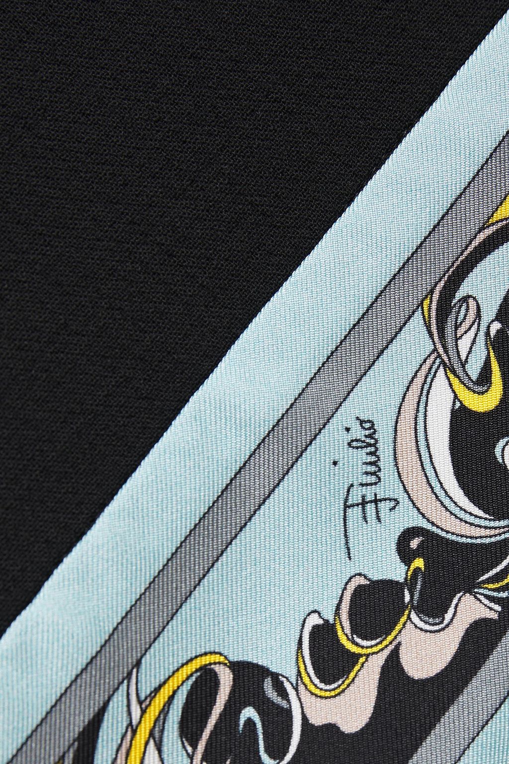 PUCCI Embellished printed twill-trimmed wool-blend mini dress