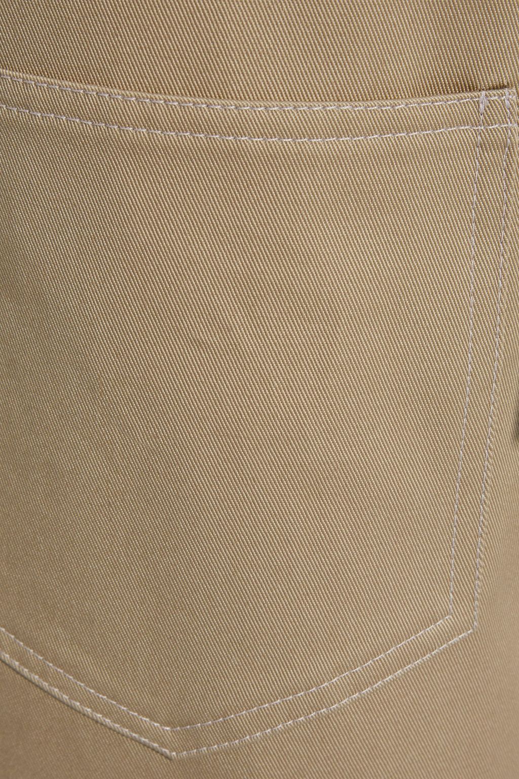 DEVEAUX Cropped cotton-twill straight-leg pants