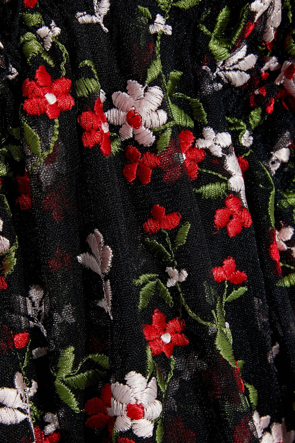 SIMONE ROCHA Gathered embroidered tulle midi skirt