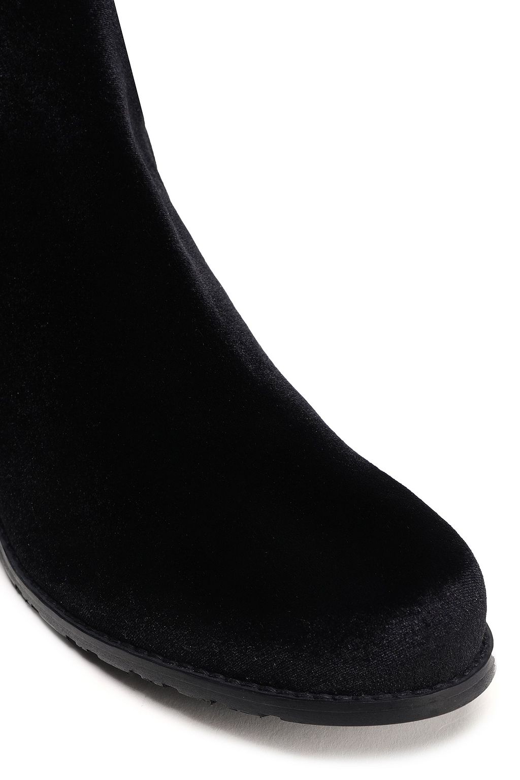 STUART WEITZMAN Velvet and stretch-knit knee boots
