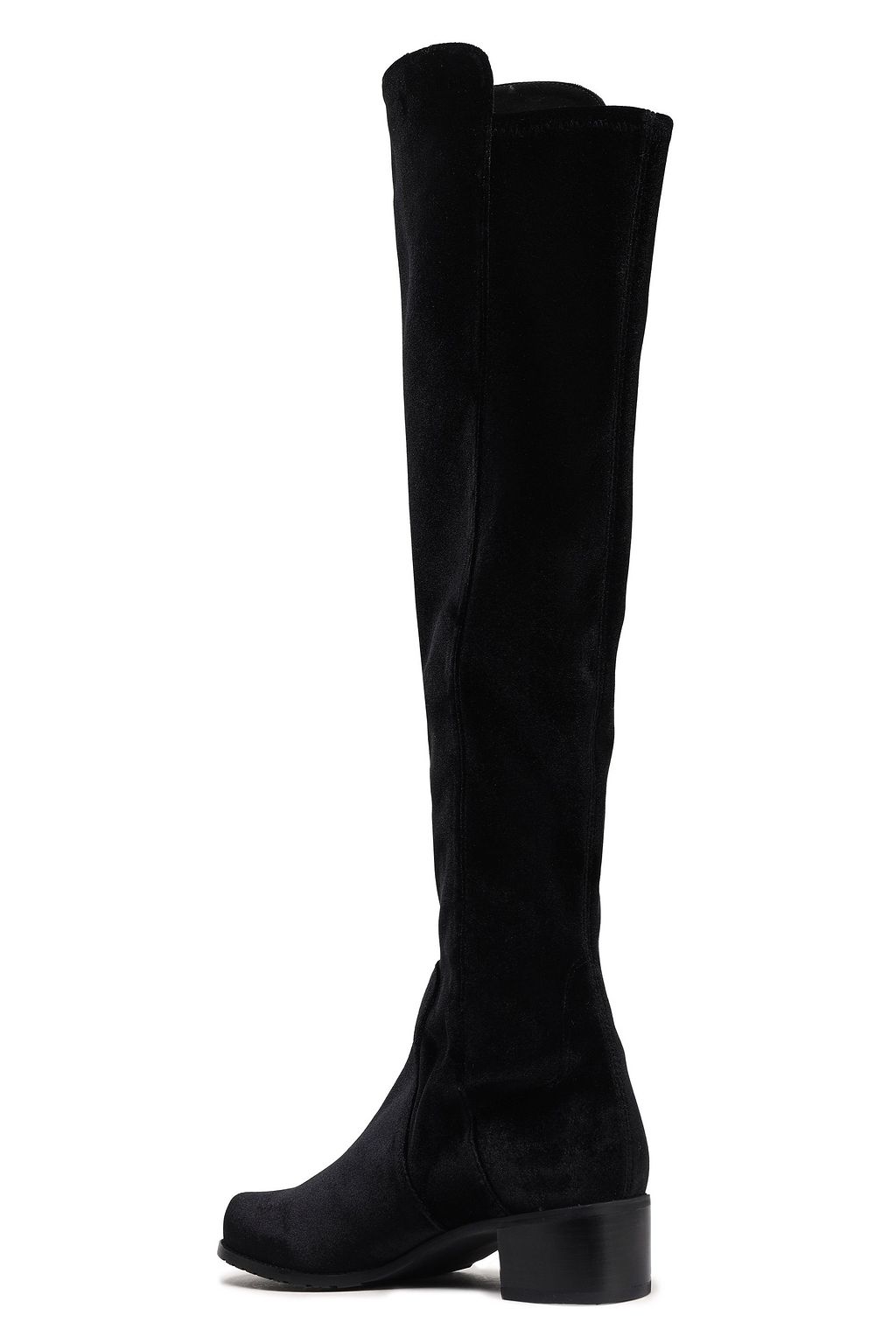STUART WEITZMAN Velvet and stretch-knit knee boots