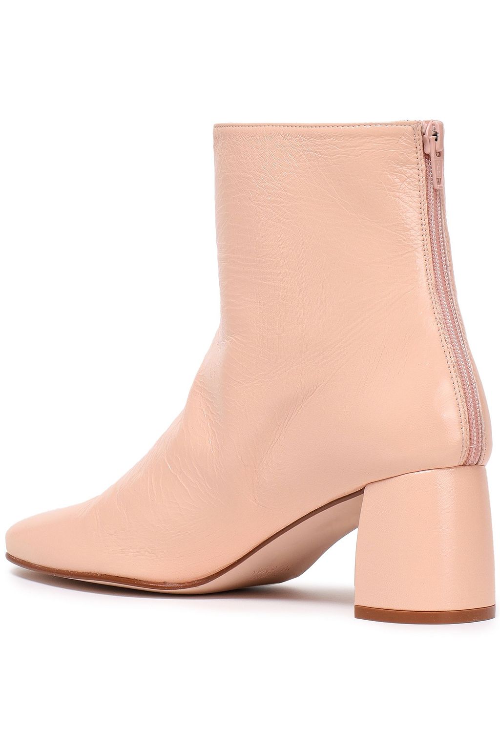 STUART WEITZMAN Crinkled glossed-leather ankle boots