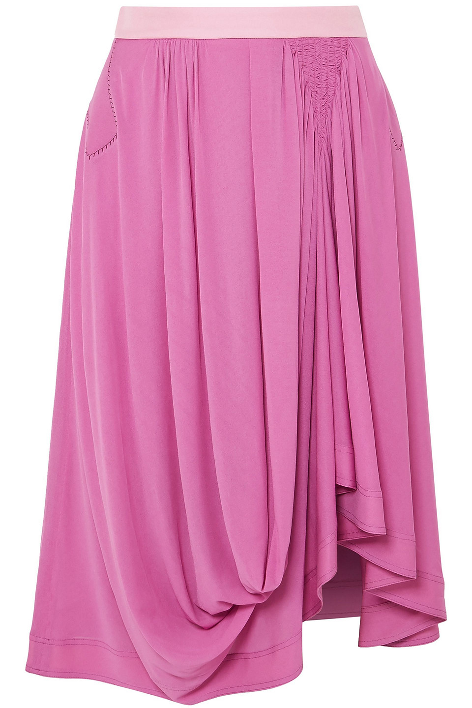 Chloé - Draped jersey midi skirt - Pink - FR 44