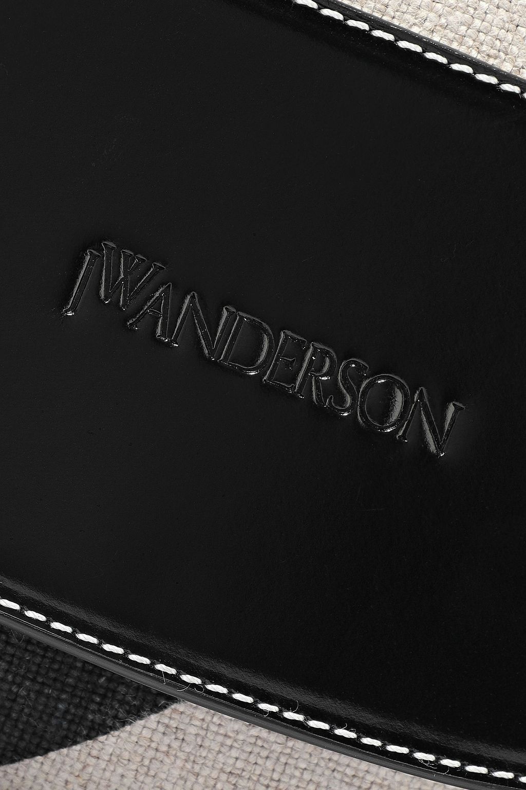 J.W.ANDERSON Moon large striped canvas, glossed-leather and suede shoulder bag