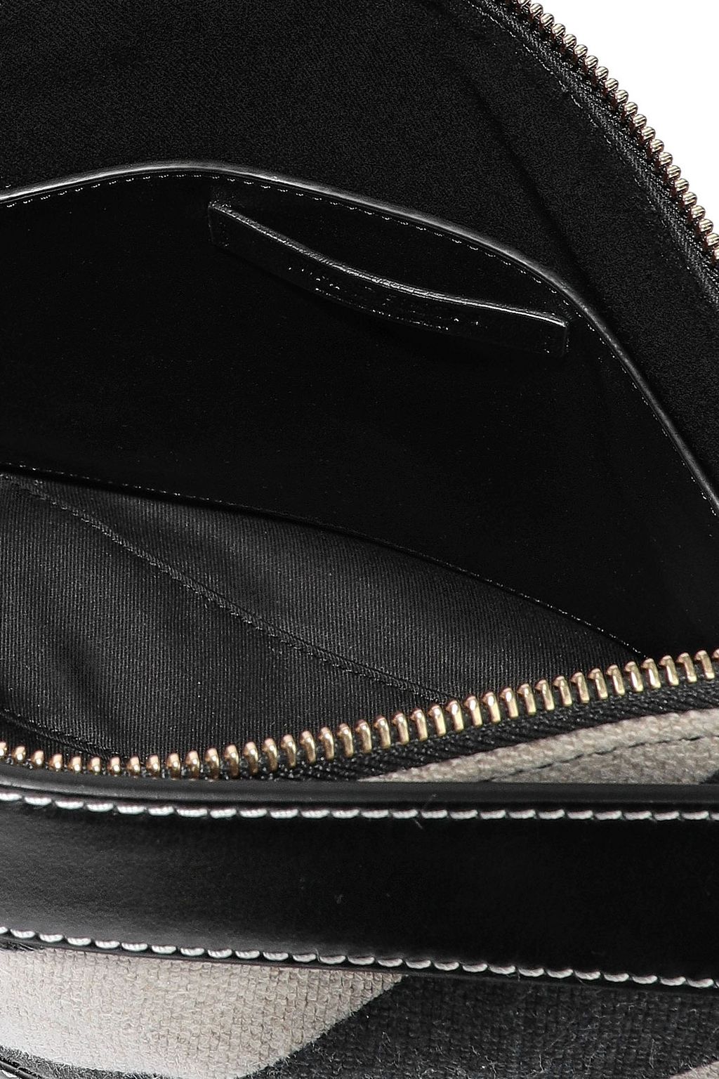 J.W.ANDERSON Moon large striped canvas, glossed-leather and suede shoulder bag