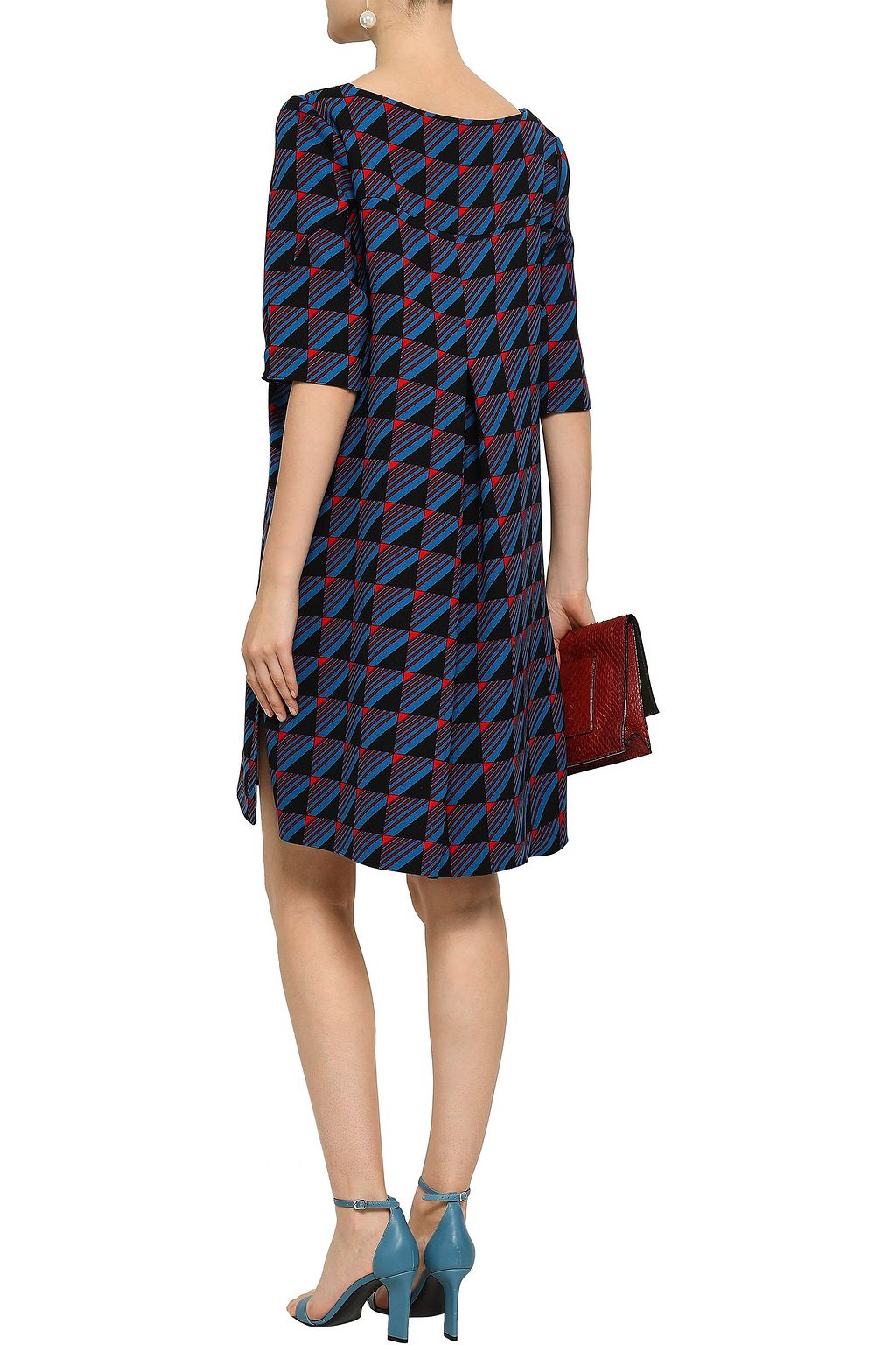 MARNI Printed wool-crepe mini dress