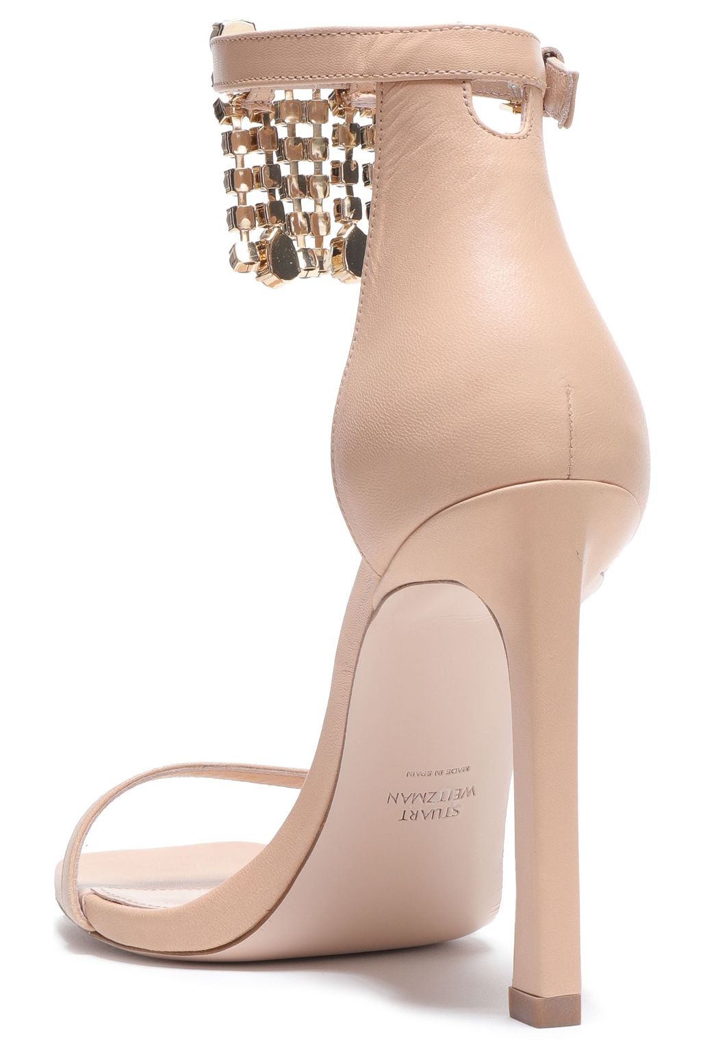 STUART WEITZMAN Crystal-embellished leather sandals
