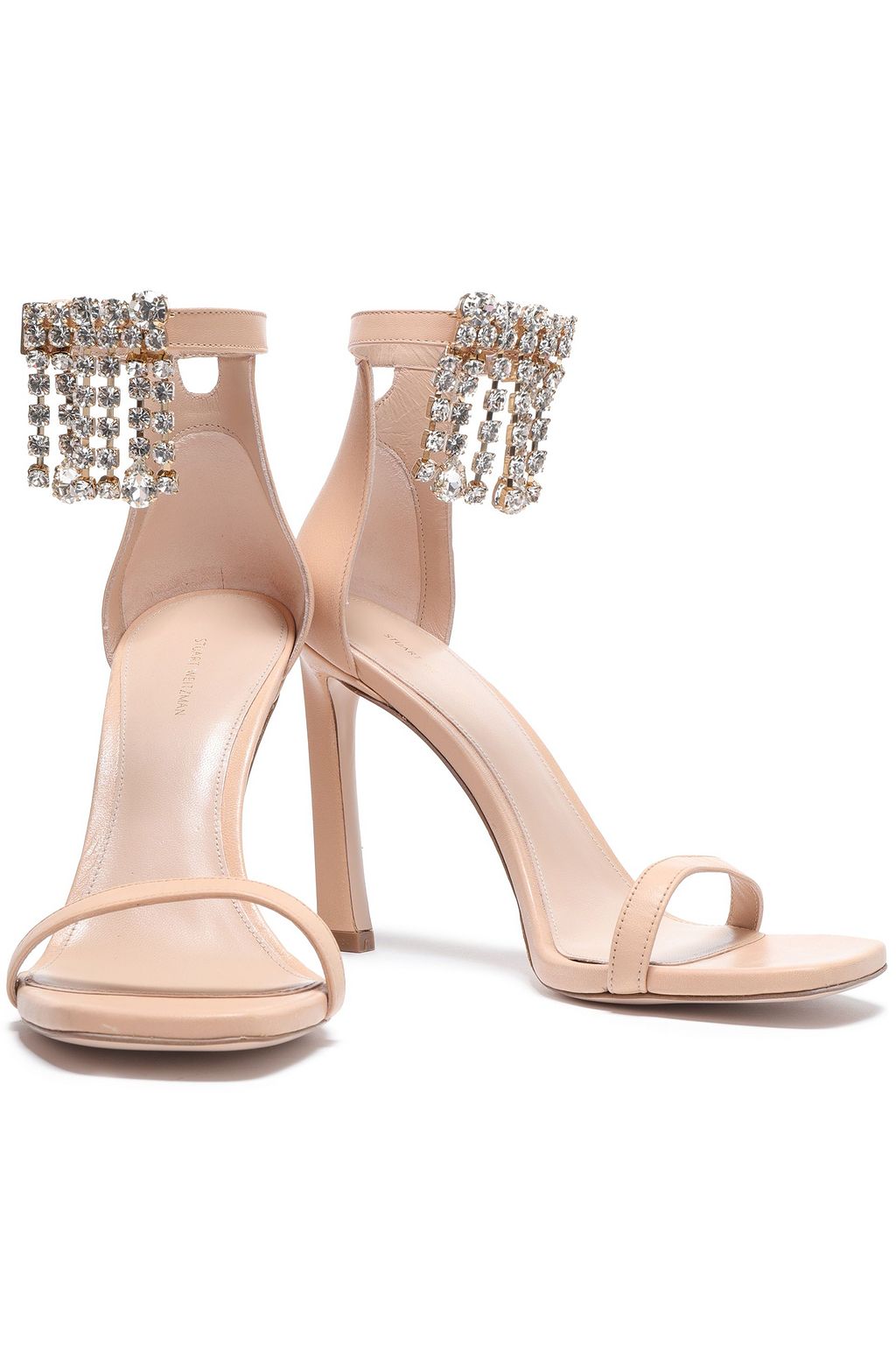 STUART WEITZMAN Crystal-embellished leather sandals