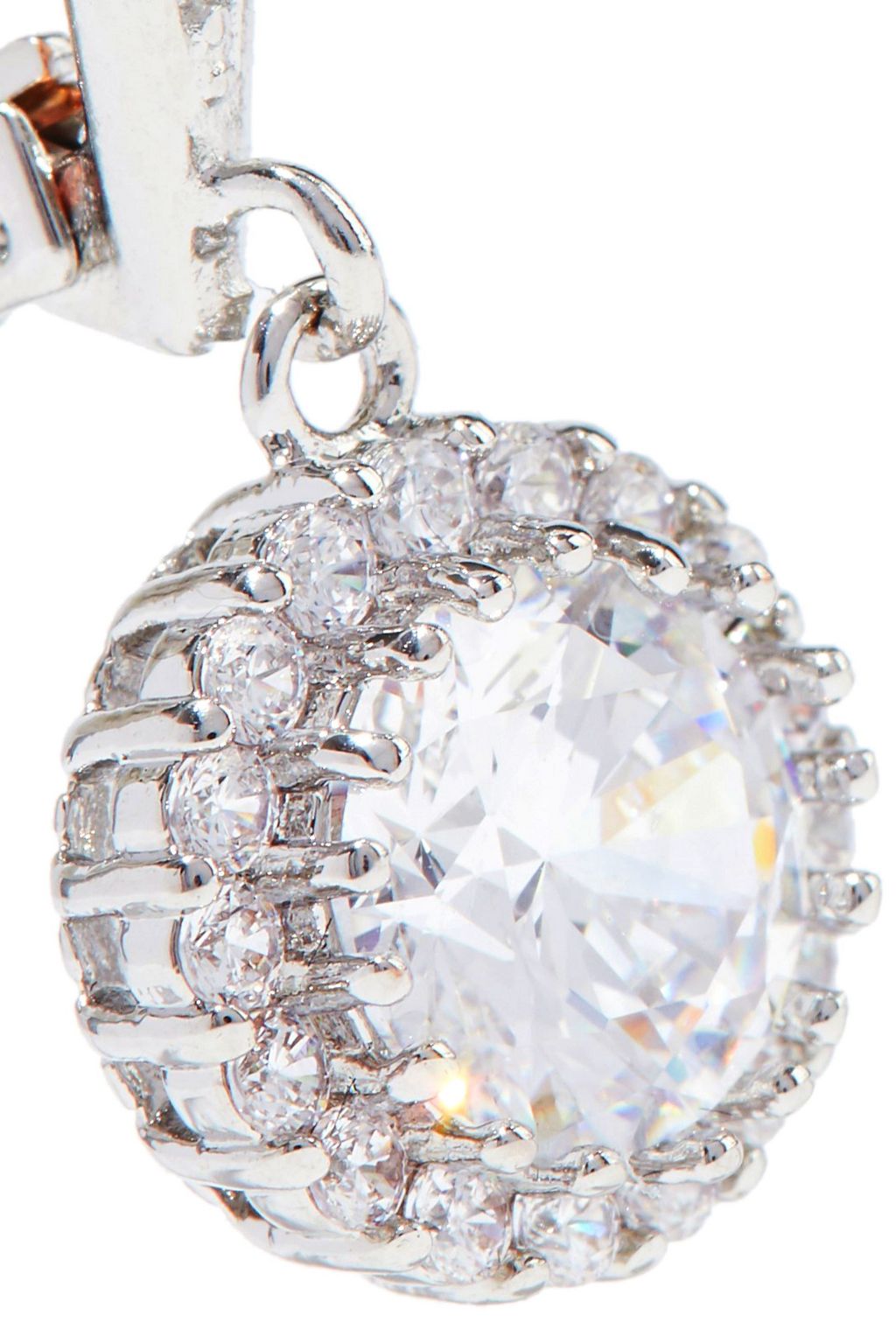 CZ BY KENNETH JAY LANE Rhodium-plated crystal earrings