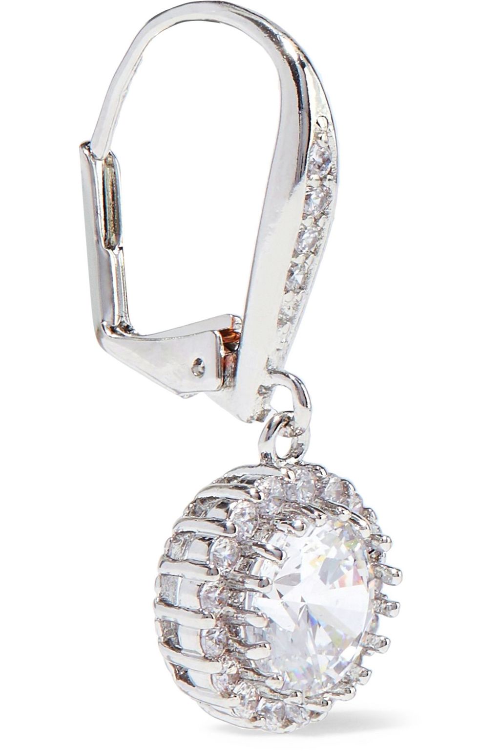 CZ BY KENNETH JAY LANE Rhodium-plated crystal earrings