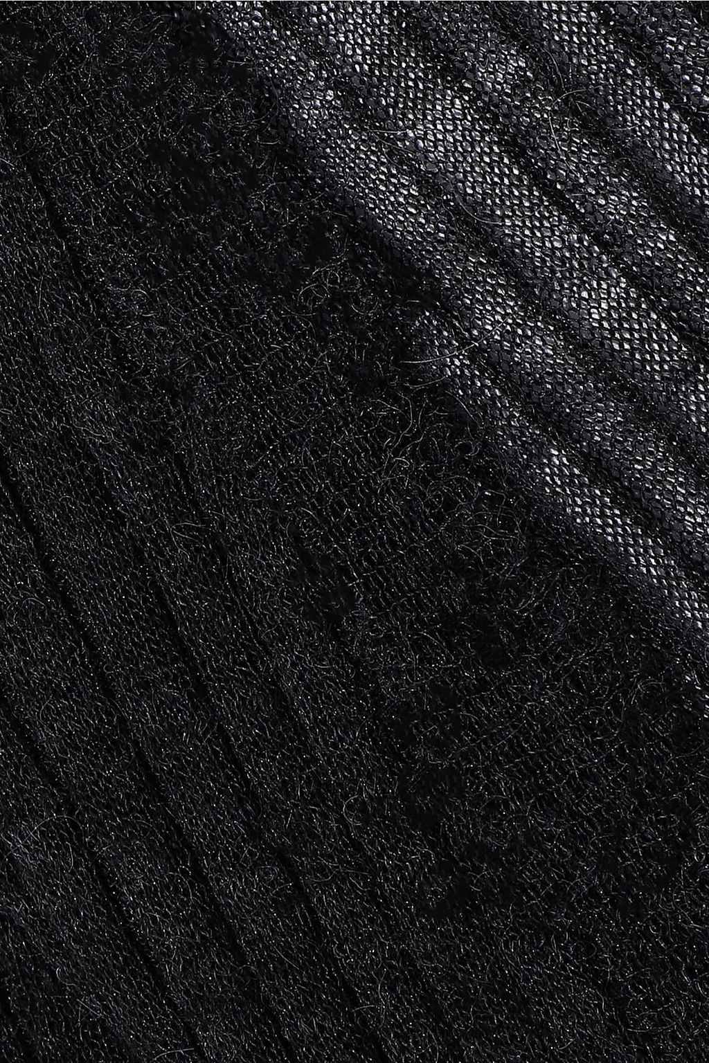 ANN DEMEULEMEESTER Distressed ribbed mohair, alpaca and silk-blend cardigan