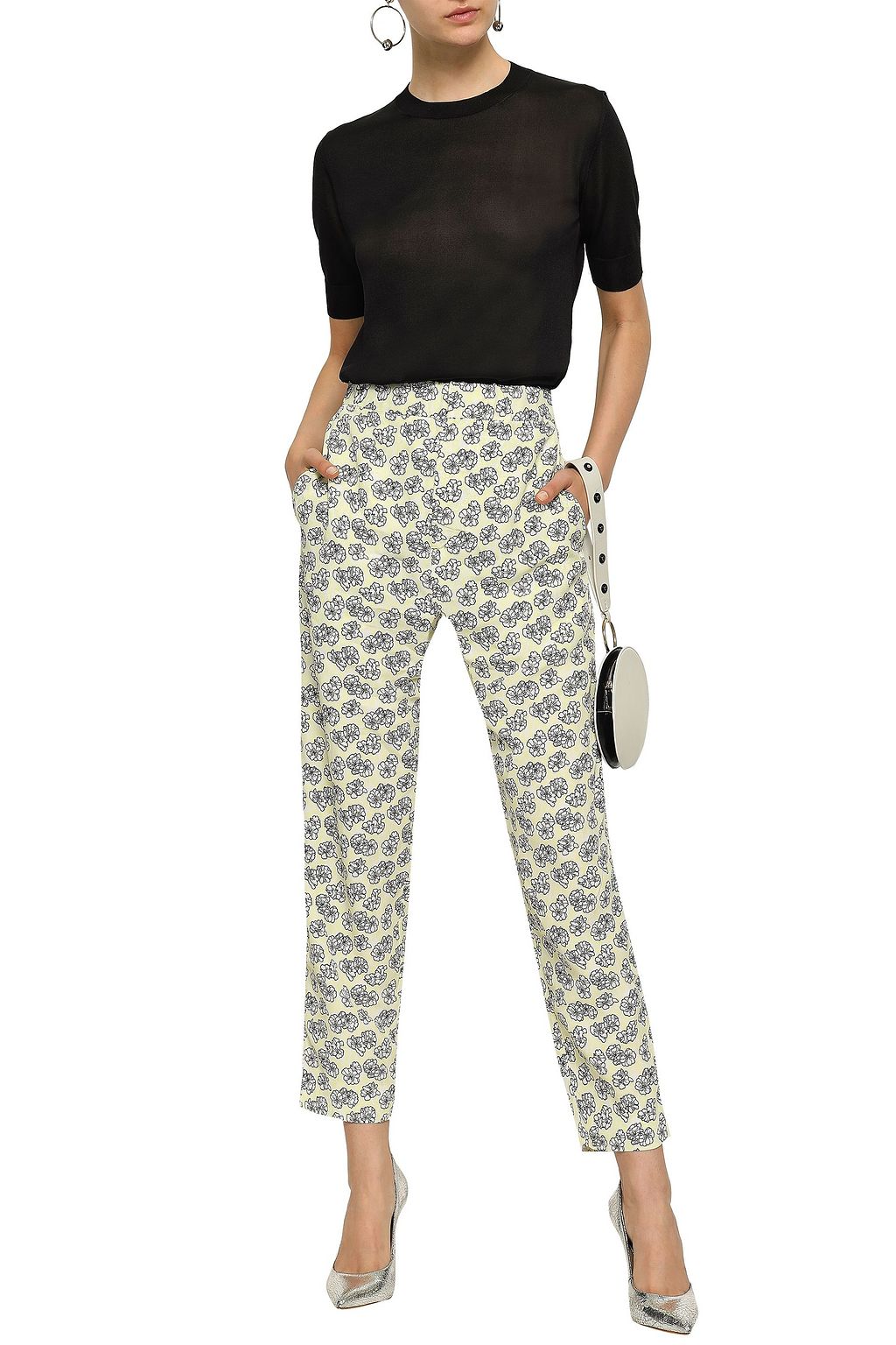 MARNI Floral-print crepe tapered pants