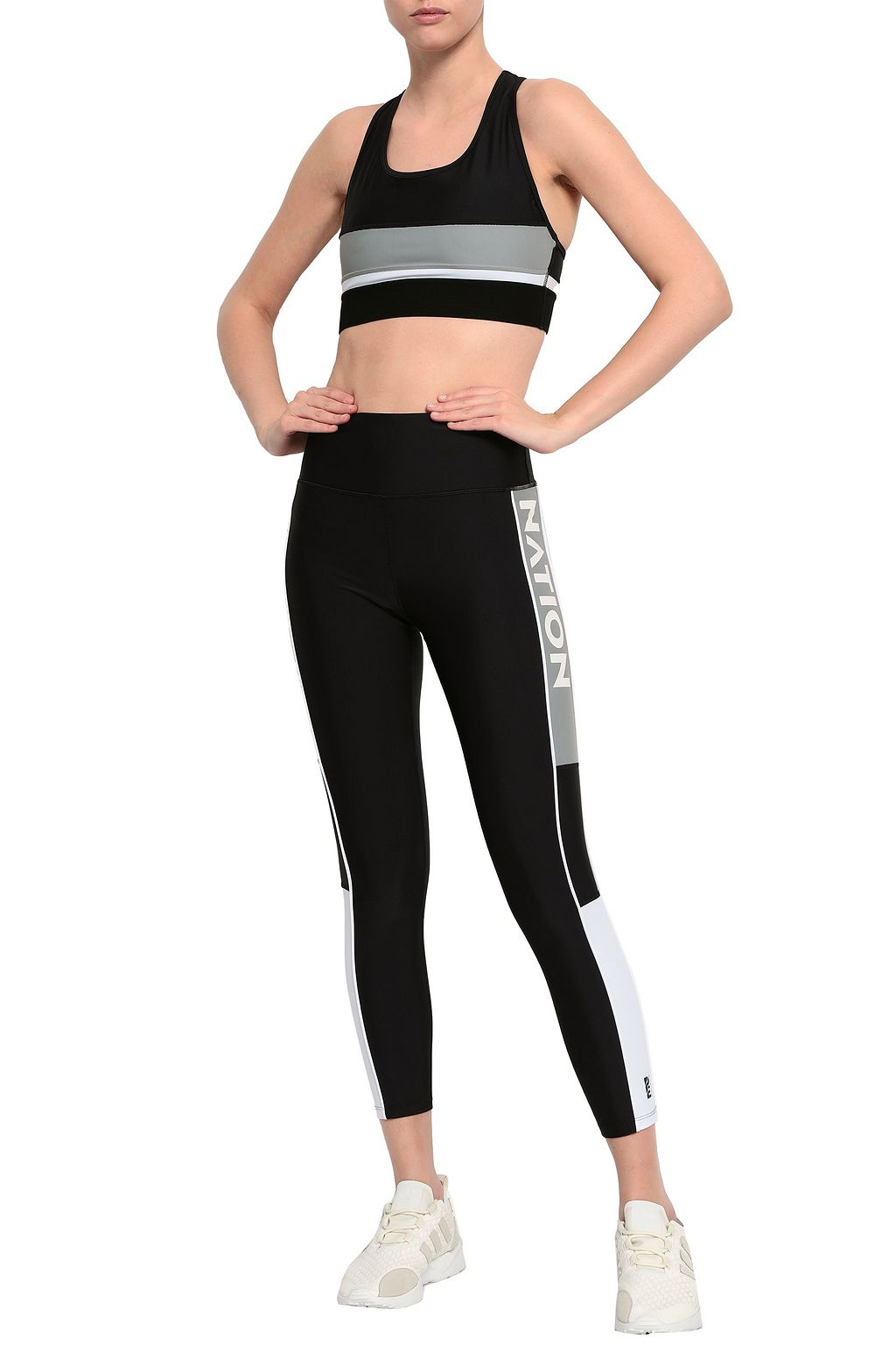 P.E NATION Color-block stretch sports bra