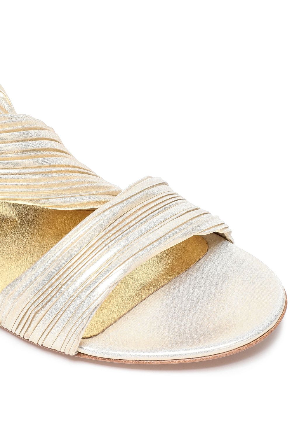CASADEI Plissé-lamé sandals