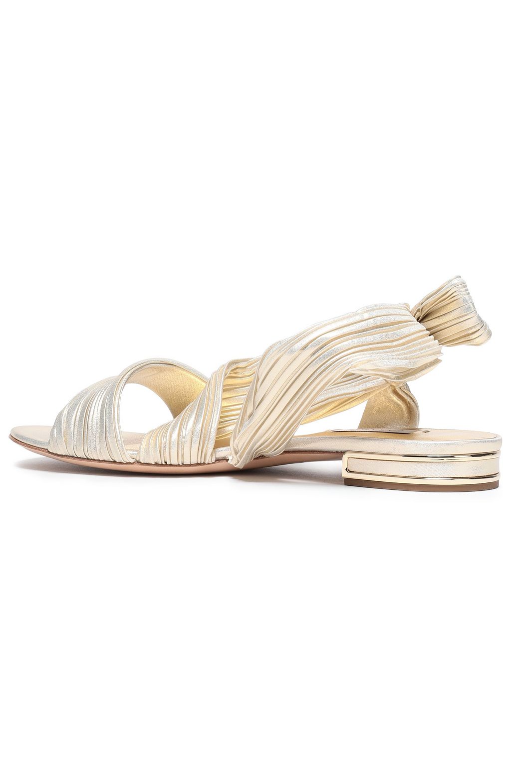 CASADEI Plissé-lamé sandals