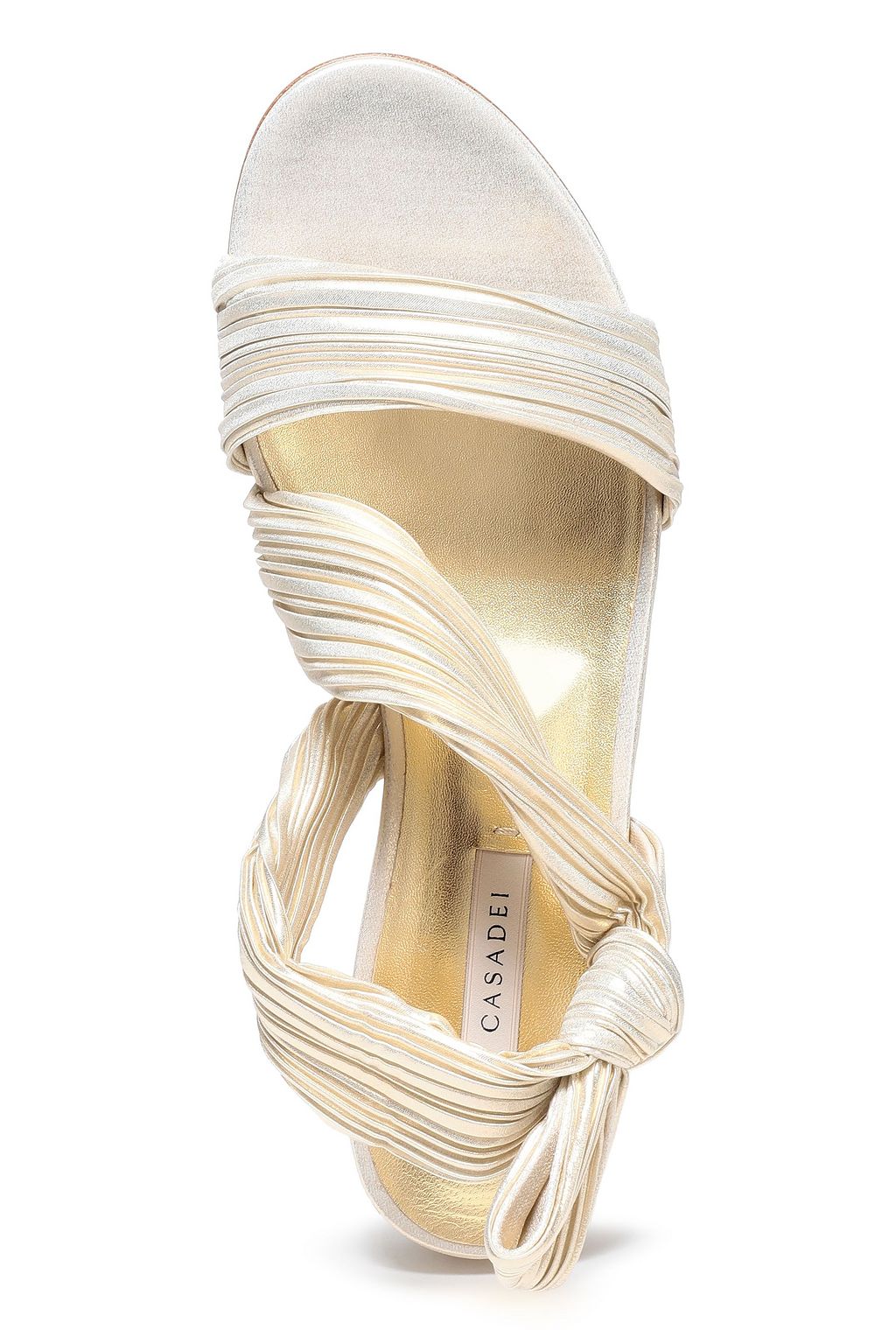 CASADEI Plissé-lamé sandals