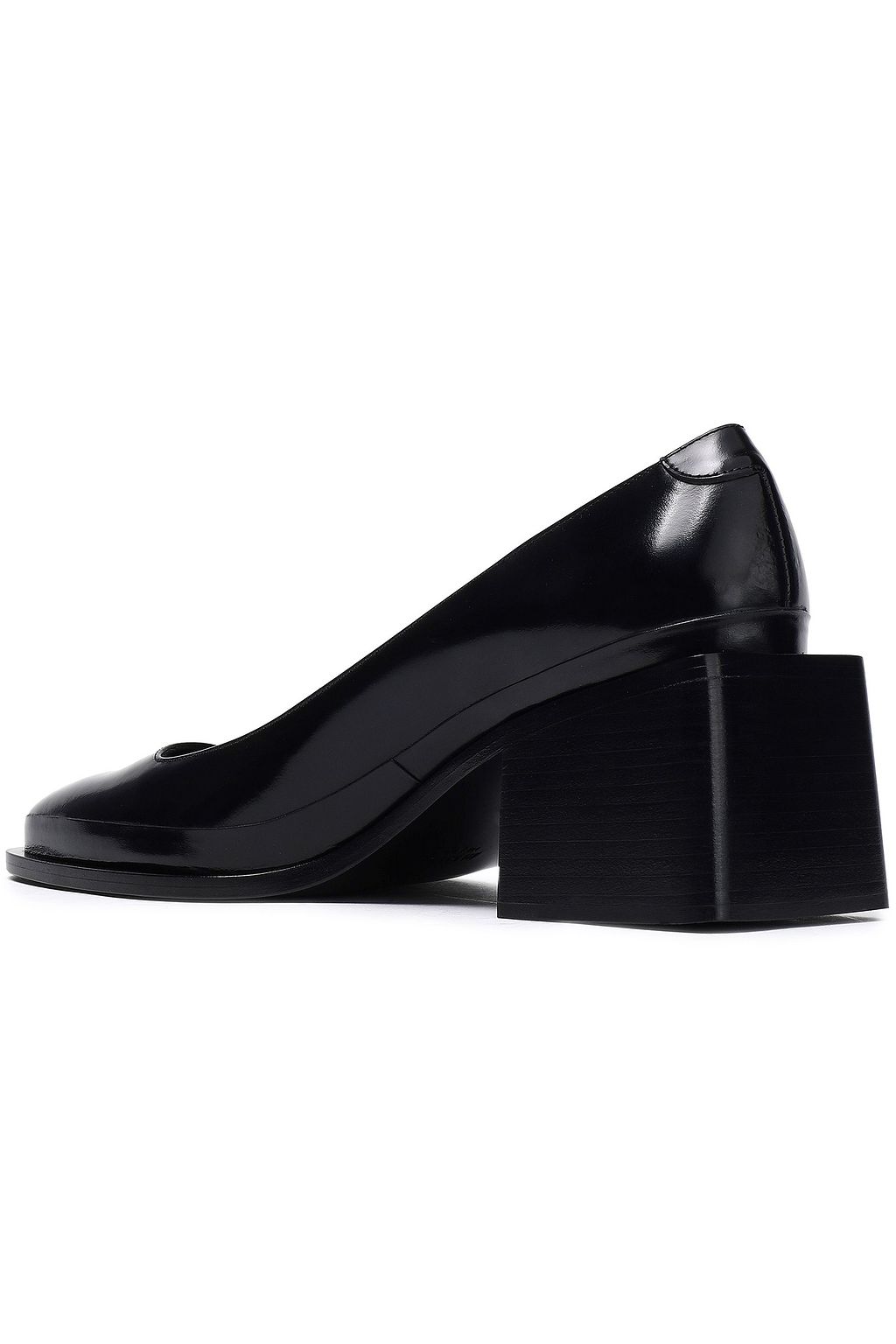 JIL SANDER Glossed-leather pumps