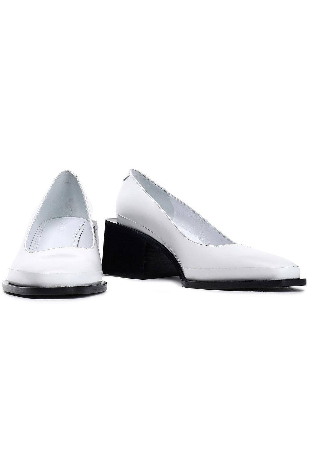JIL SANDER Glossed-leather pumps