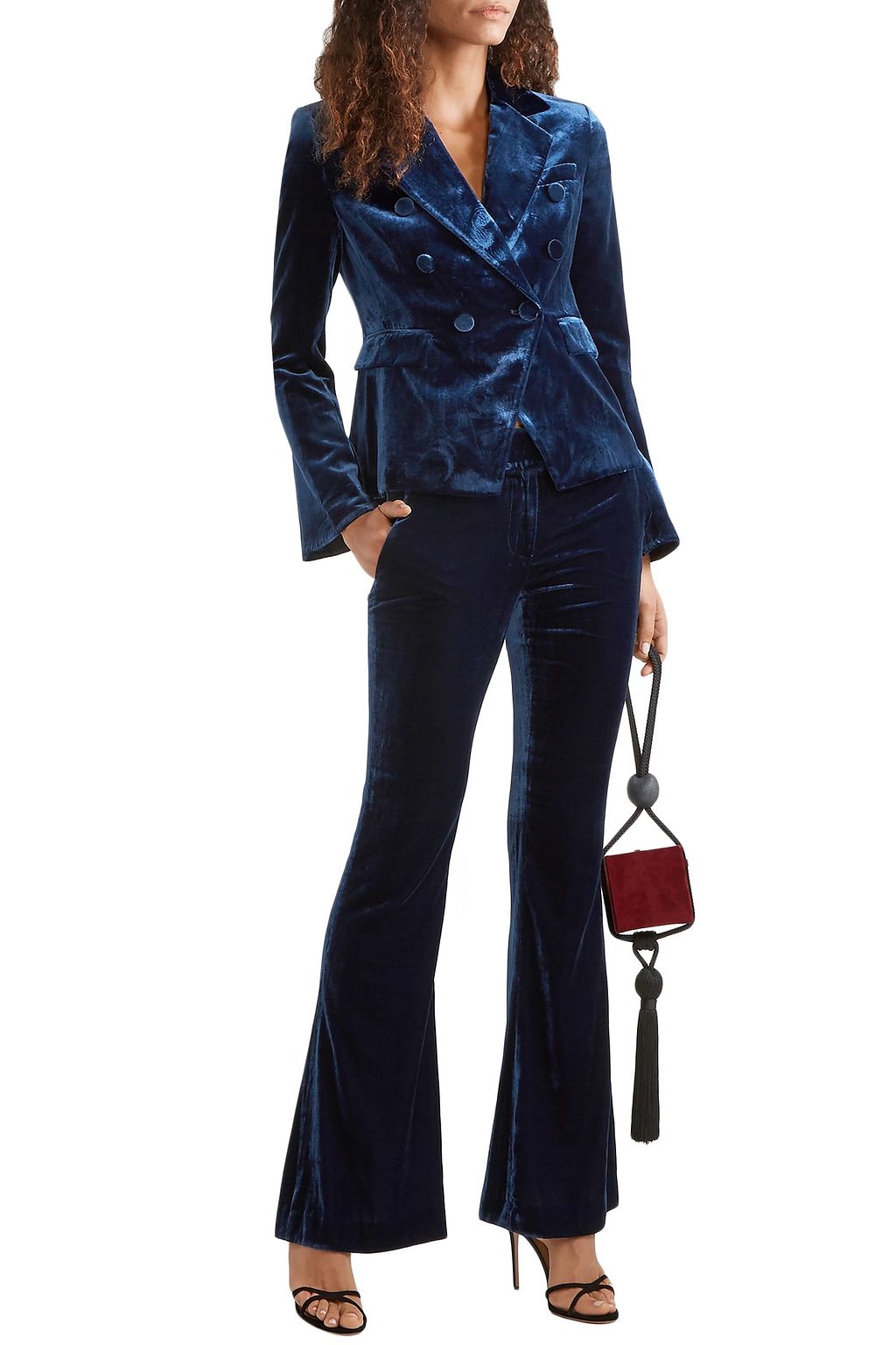 RACHEL ZOE Hall velvet flared pants