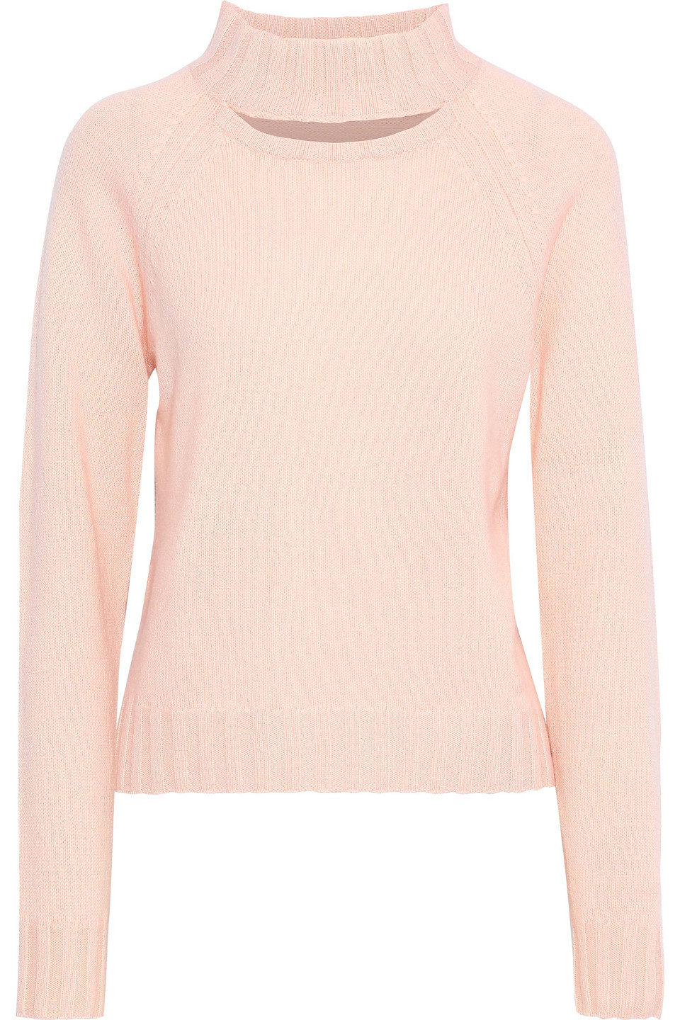 Equipment Abel Cutout Wool And Cashmere-blend Turtleneck Sweater In Baby Pink