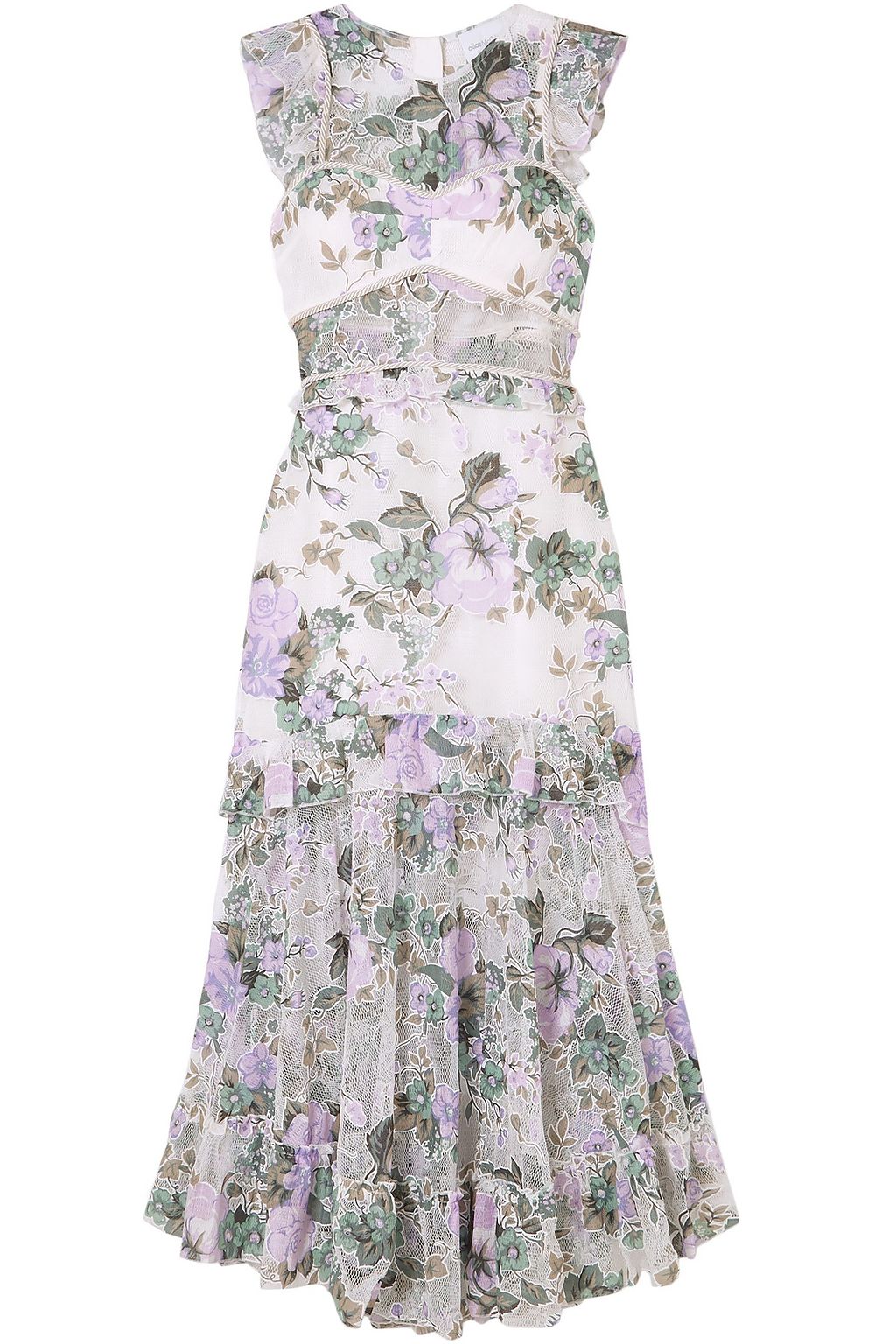 lavender floral midi dress